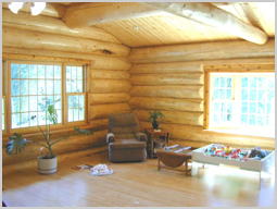 Inside a log home